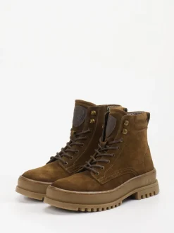 Blauer – Schnürboots aus Veloursleder mittelbraun