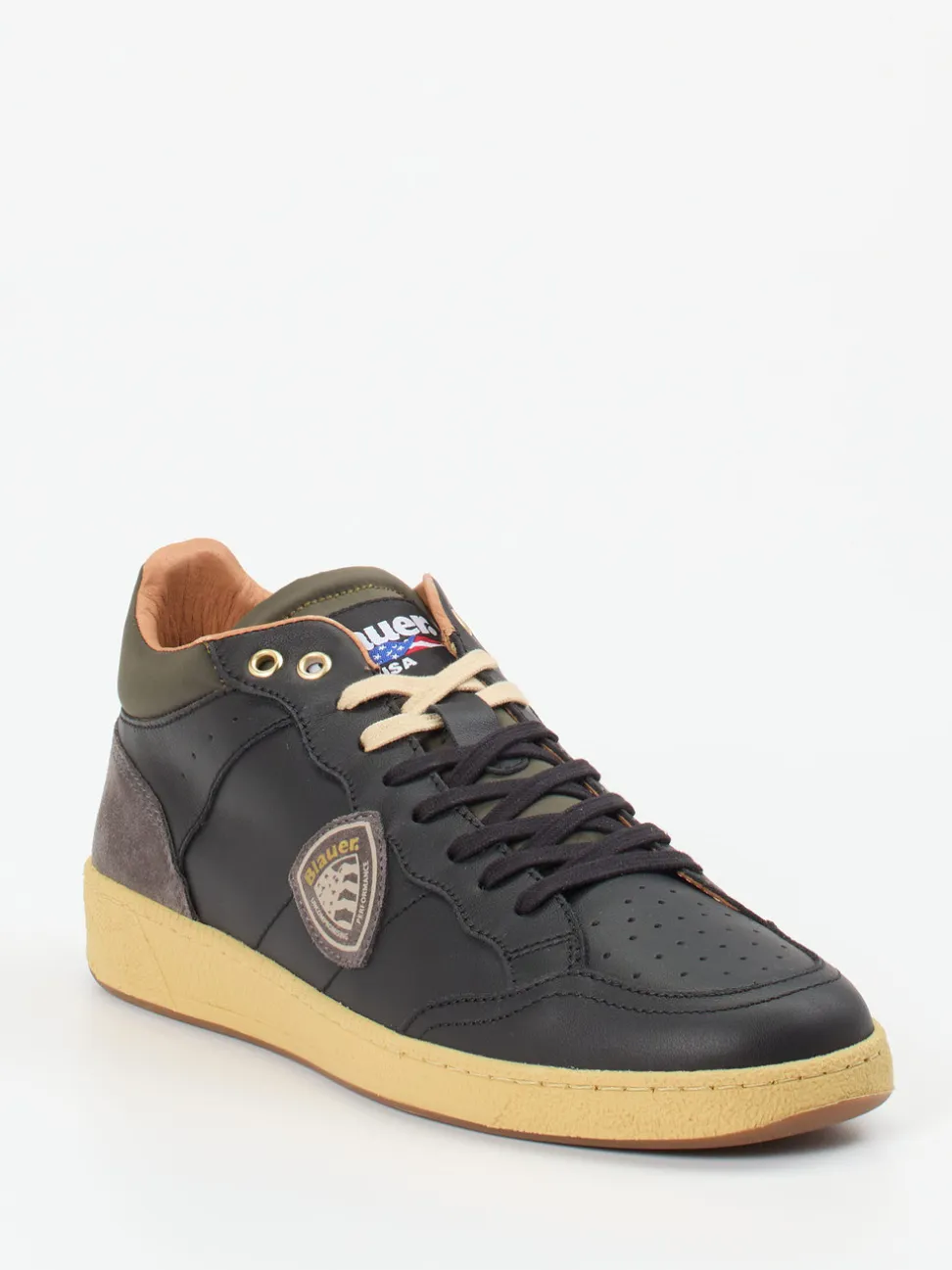 Blauer – Sneaker aus Kalbleder und Veloursleder Schwarz