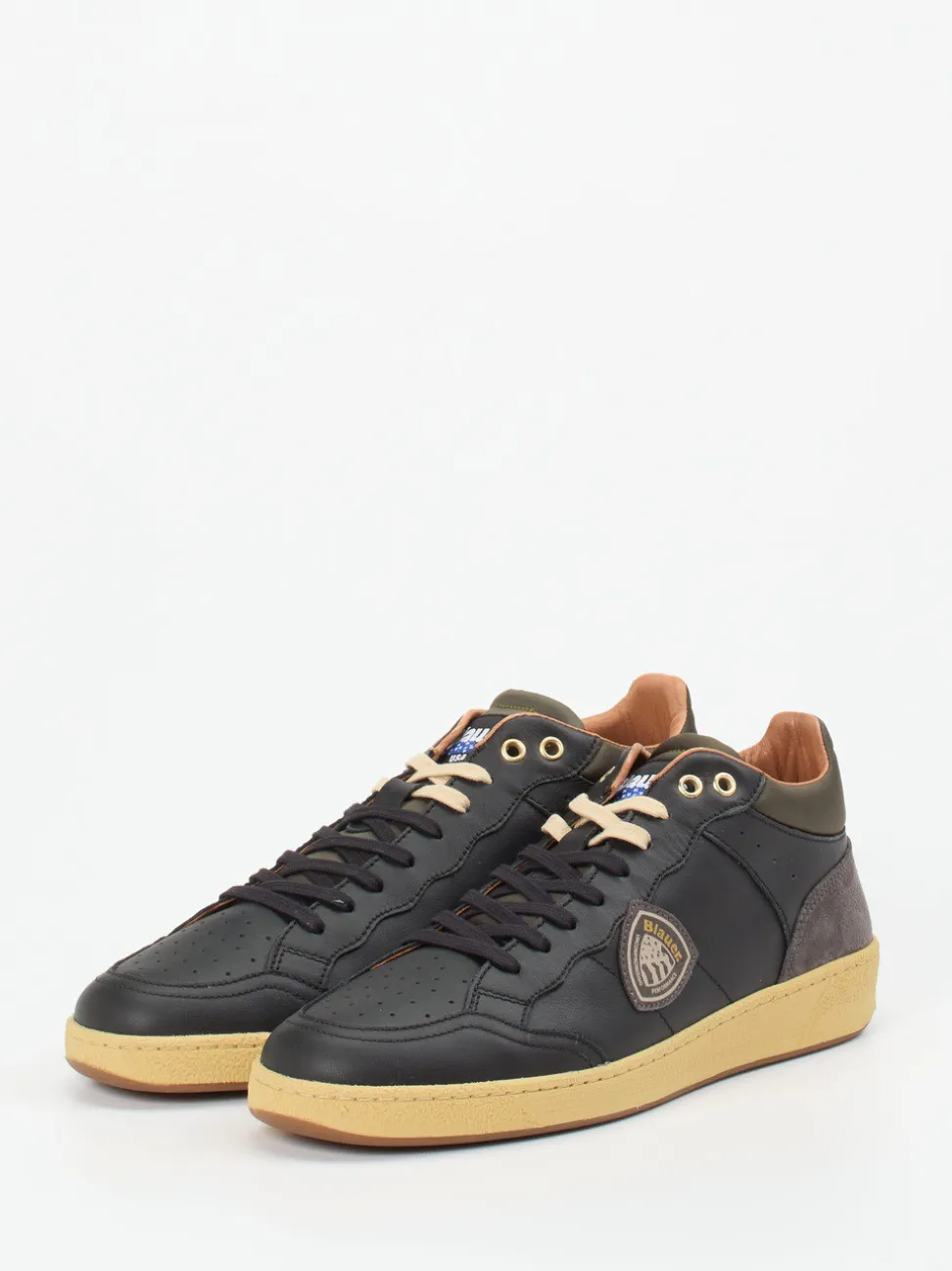 Blauer – Sneaker aus Kalbleder und Veloursleder Schwarz