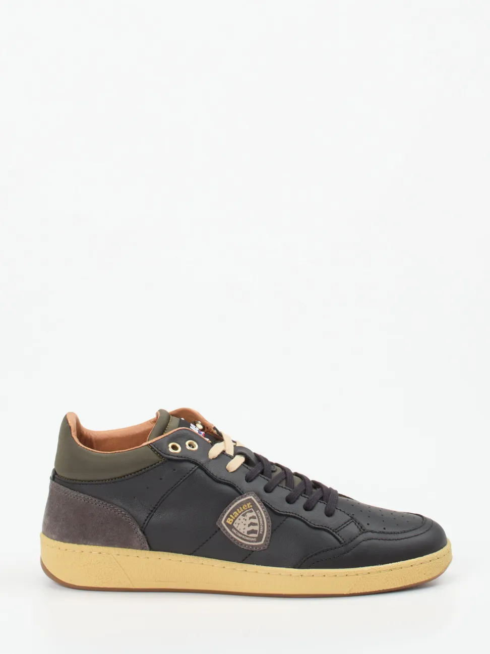 Blauer – Sneaker aus Kalbleder und Veloursleder Schwarz