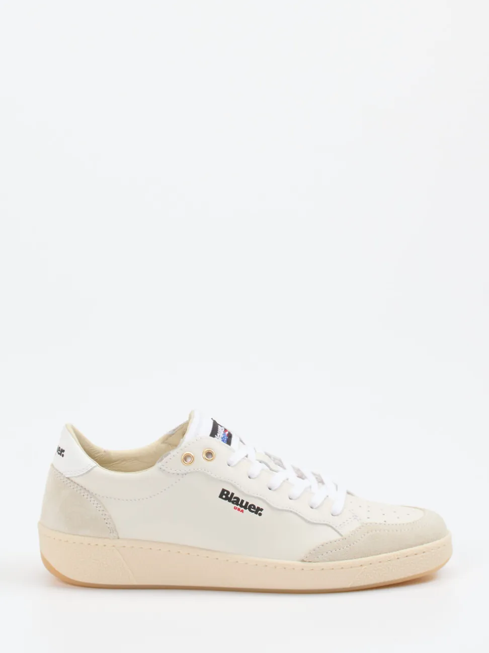Blauer – Sneaker aus Kalbleder in Cremeweiß