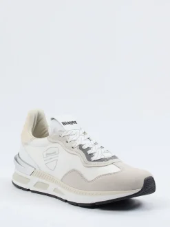 Blauer – Sneaker aus Kalbleder und Nylon Offwhite