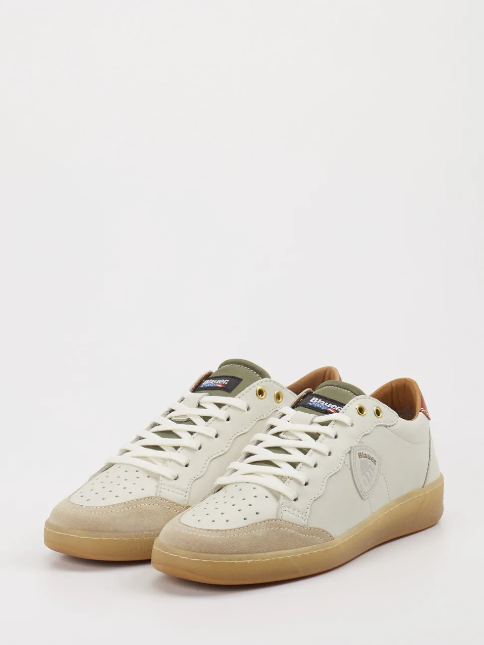 Blauer – Sneaker aus Leder in Cremeweiß