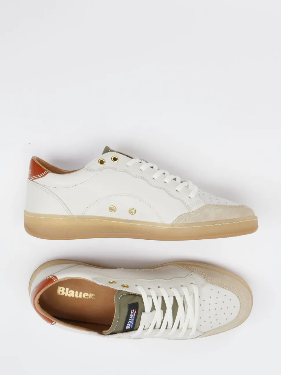 Blauer – Sneaker aus Leder in Cremeweiß