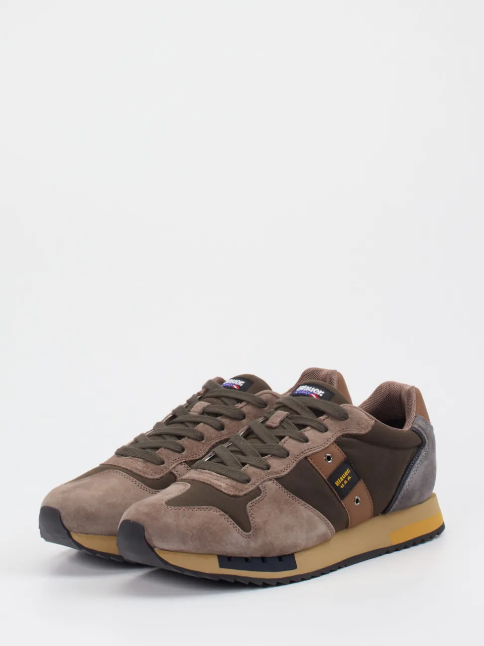 Blauer – Sneaker aus Veloursleder und Textil in Taupe