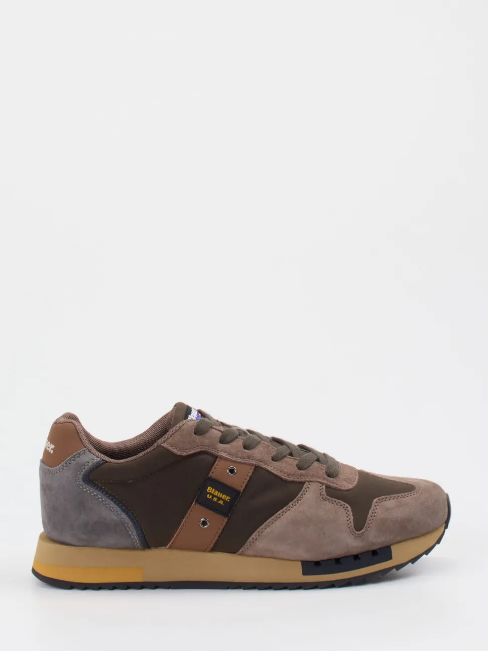 Blauer – Sneaker aus Veloursleder und Textil in Taupe