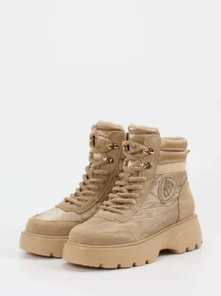 Blauer – Stiefelette aus Nylon und Veloursleder Beige