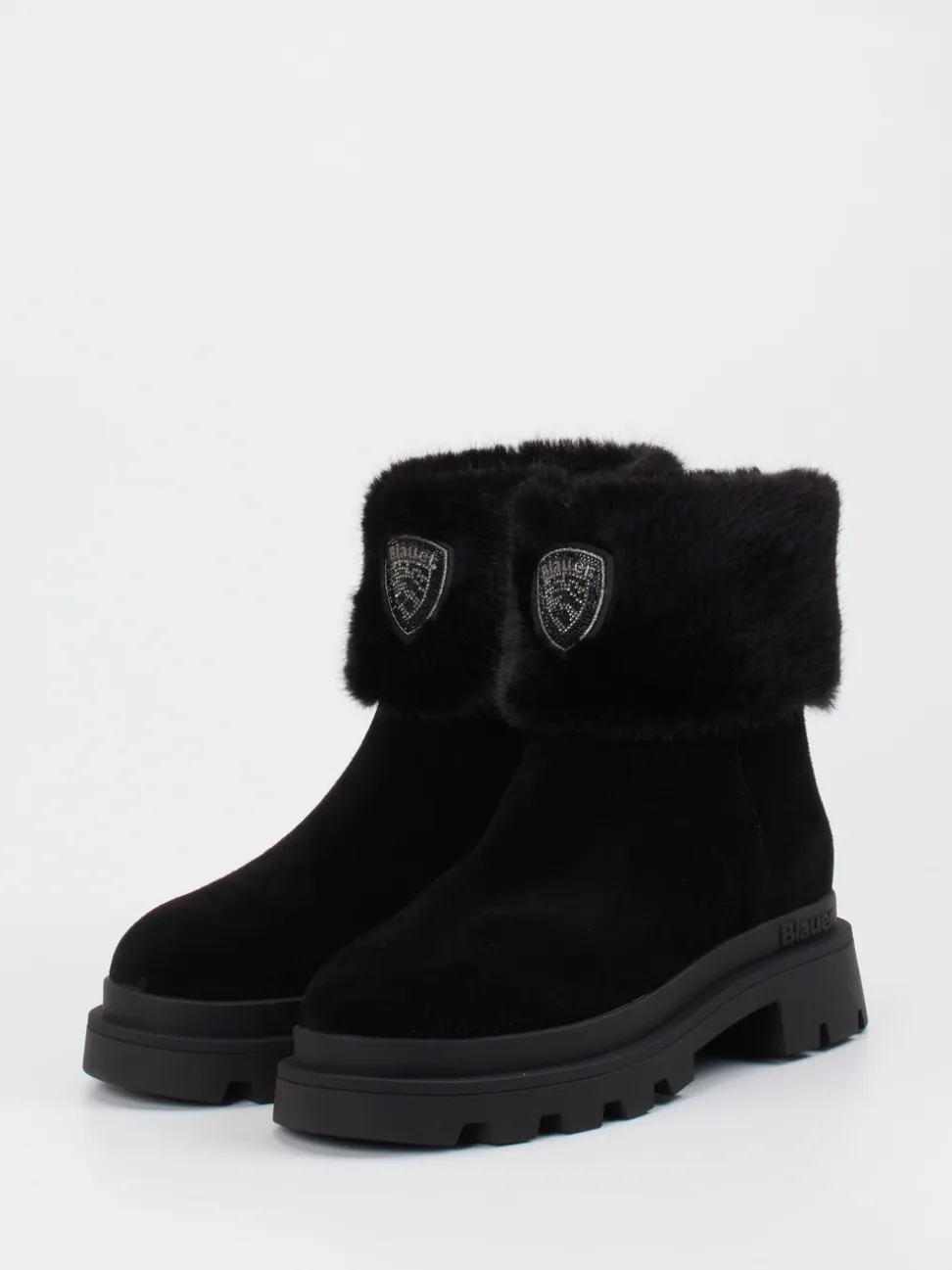 Blauer – Stiefelette aus Veloursleder schwarz