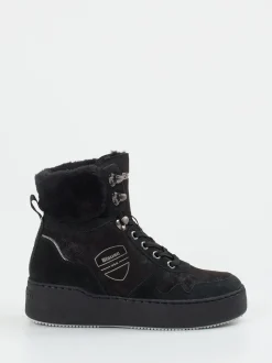 Blauer – Winter-Boots aus Veloursleder schwarz