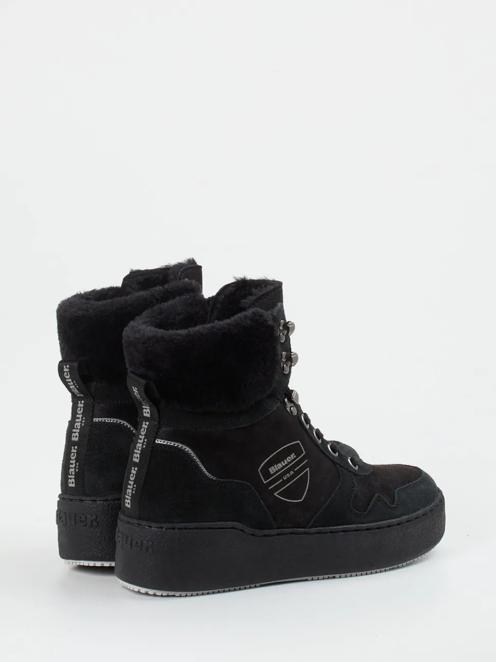 Blauer – Winter-Boots aus Veloursleder schwarz