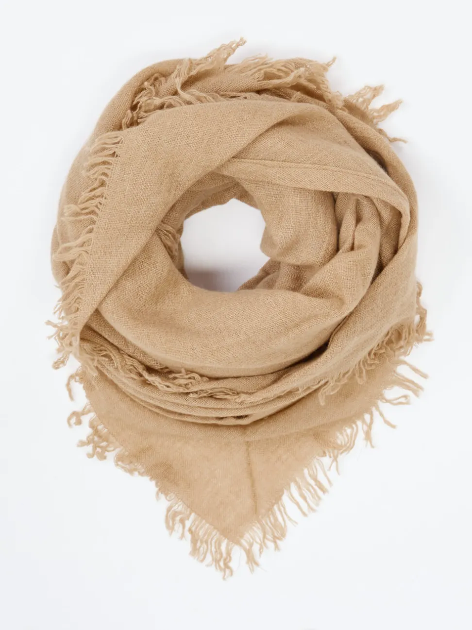 Blui – Dreieckstuch aus Textil in Sandbeige