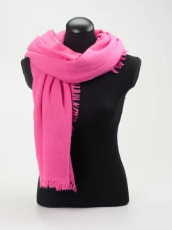 Blui – Fransenschal aus Wolle-Kaschmir in Pink