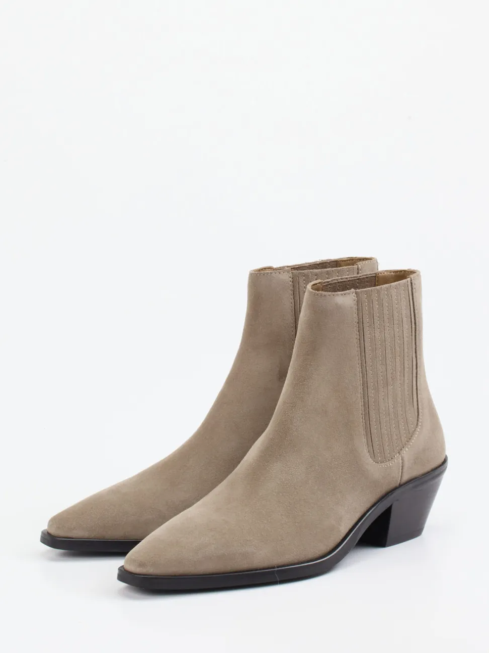 Boss – Chelsea-Stiefeletten aus Veloursleder taupe