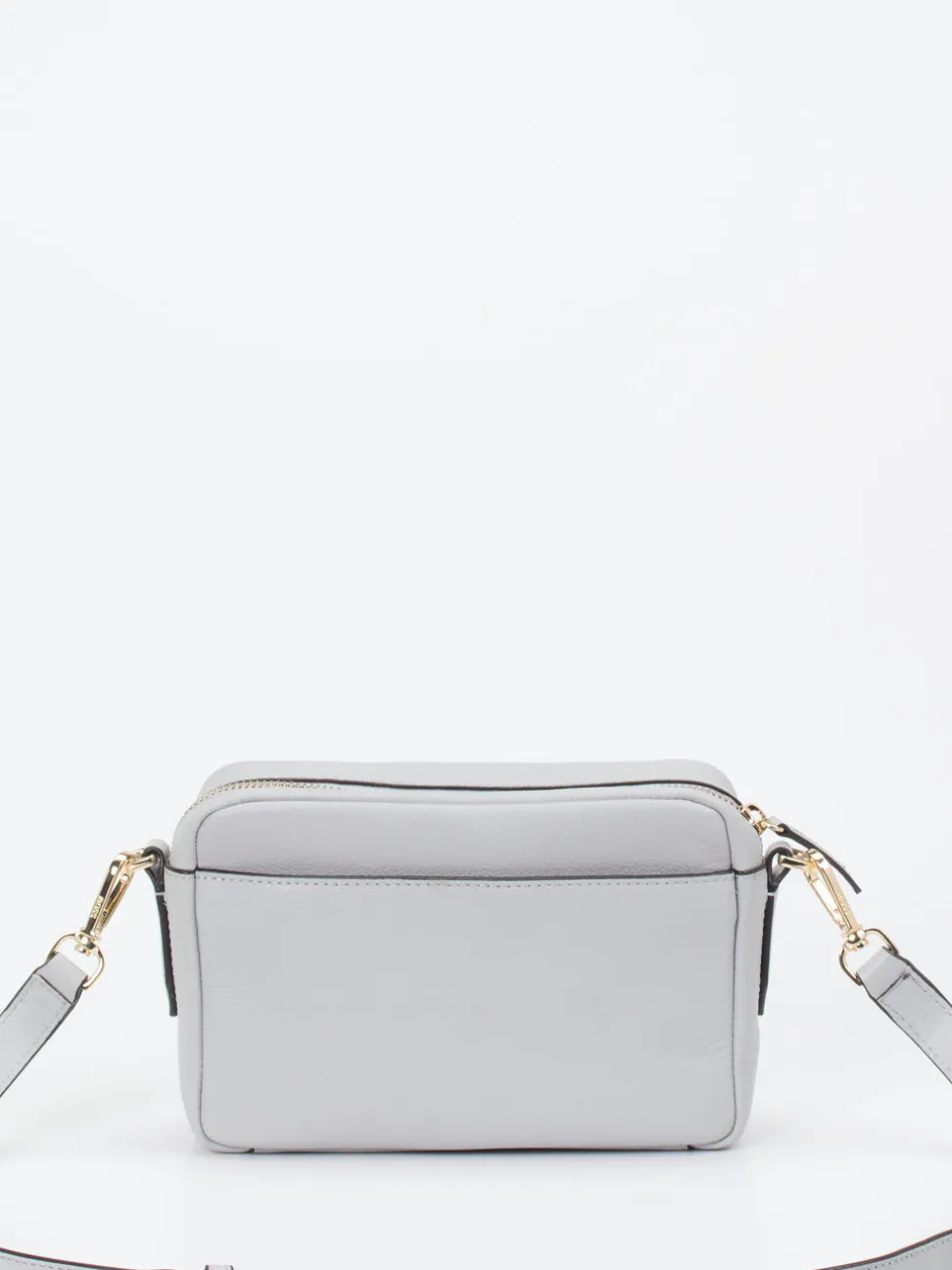 Boss – Crossbody Bag aus Kalbleder in Hellgrau