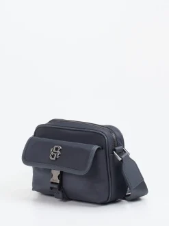 Boss – Crossbody Bag aus recyceltem Textil Dunkelblau