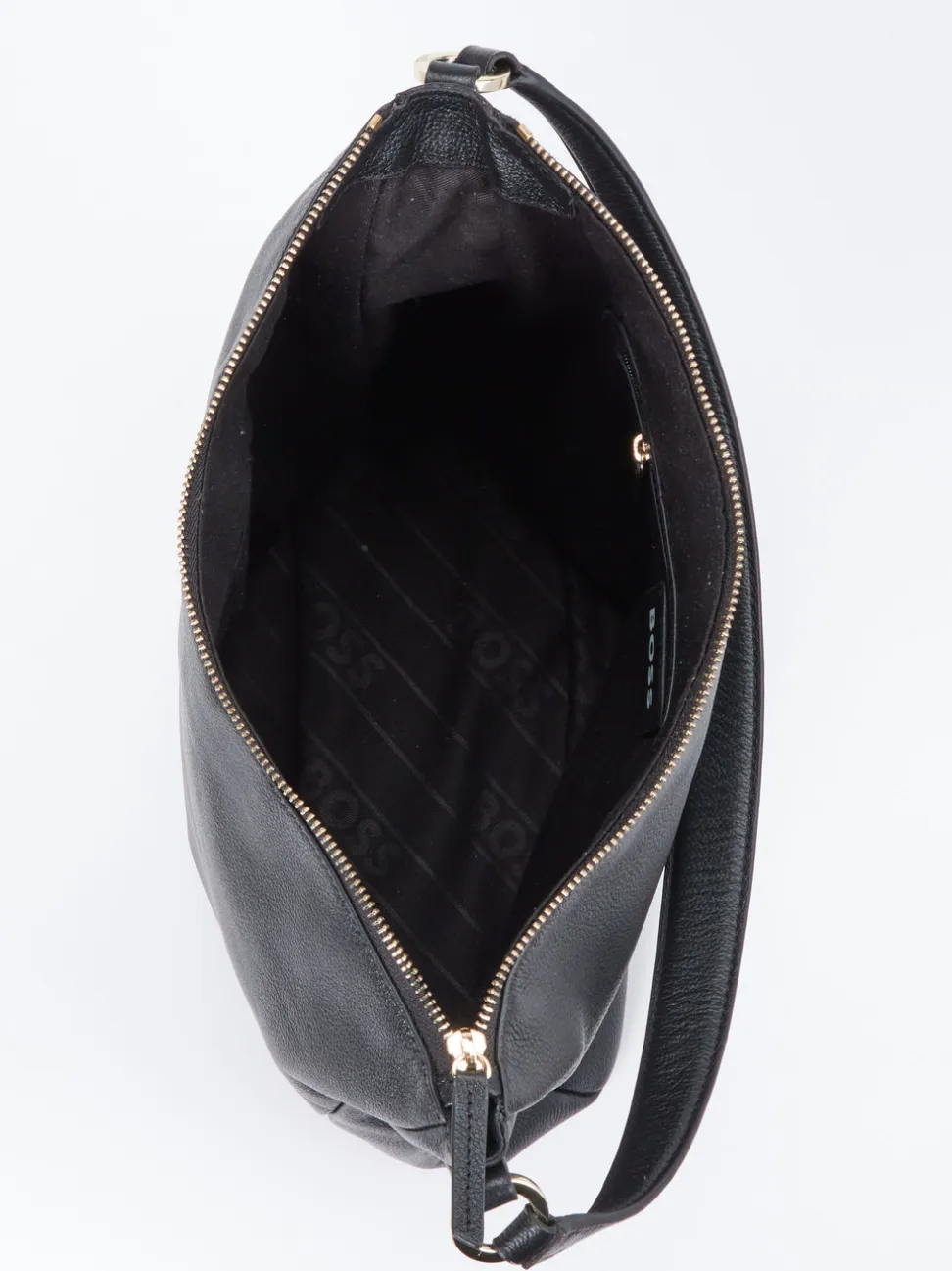 Boss – Hobo Bag aus Kalbleder in Schwarz