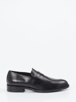 Boss – Loafer aus Kalbleder schwarz glänzend
