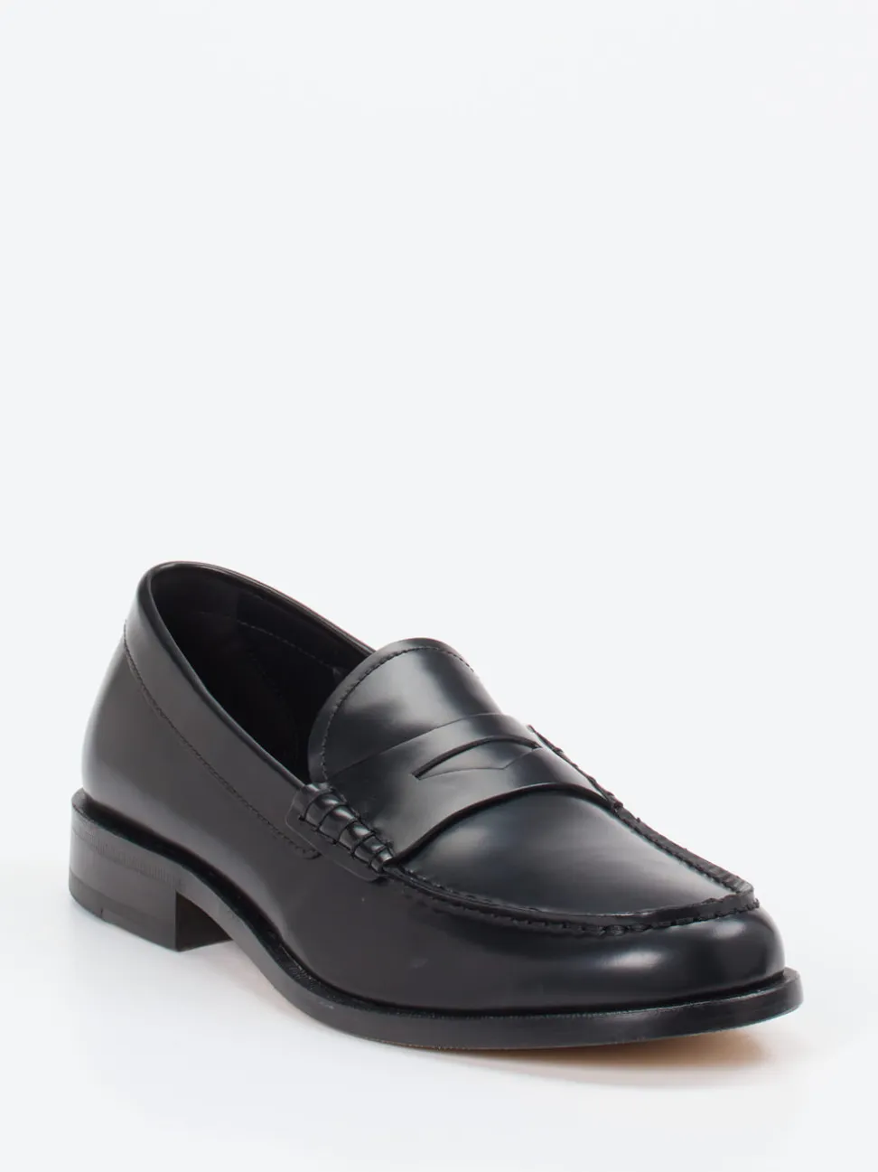 Boss – Loafer aus Kalbleder schwarz glänzend