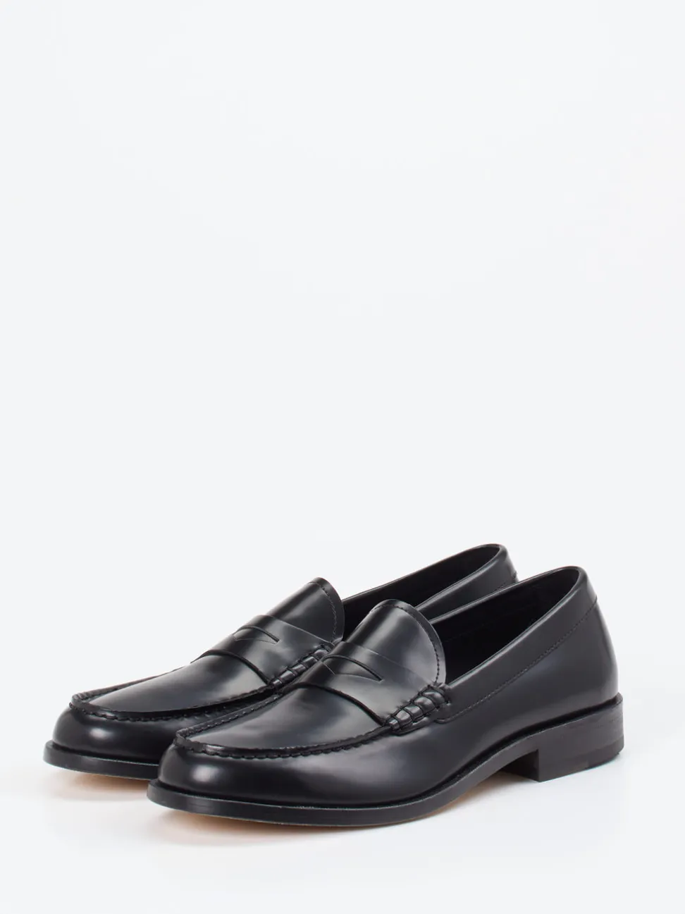 Boss – Loafer aus Kalbleder schwarz glänzend