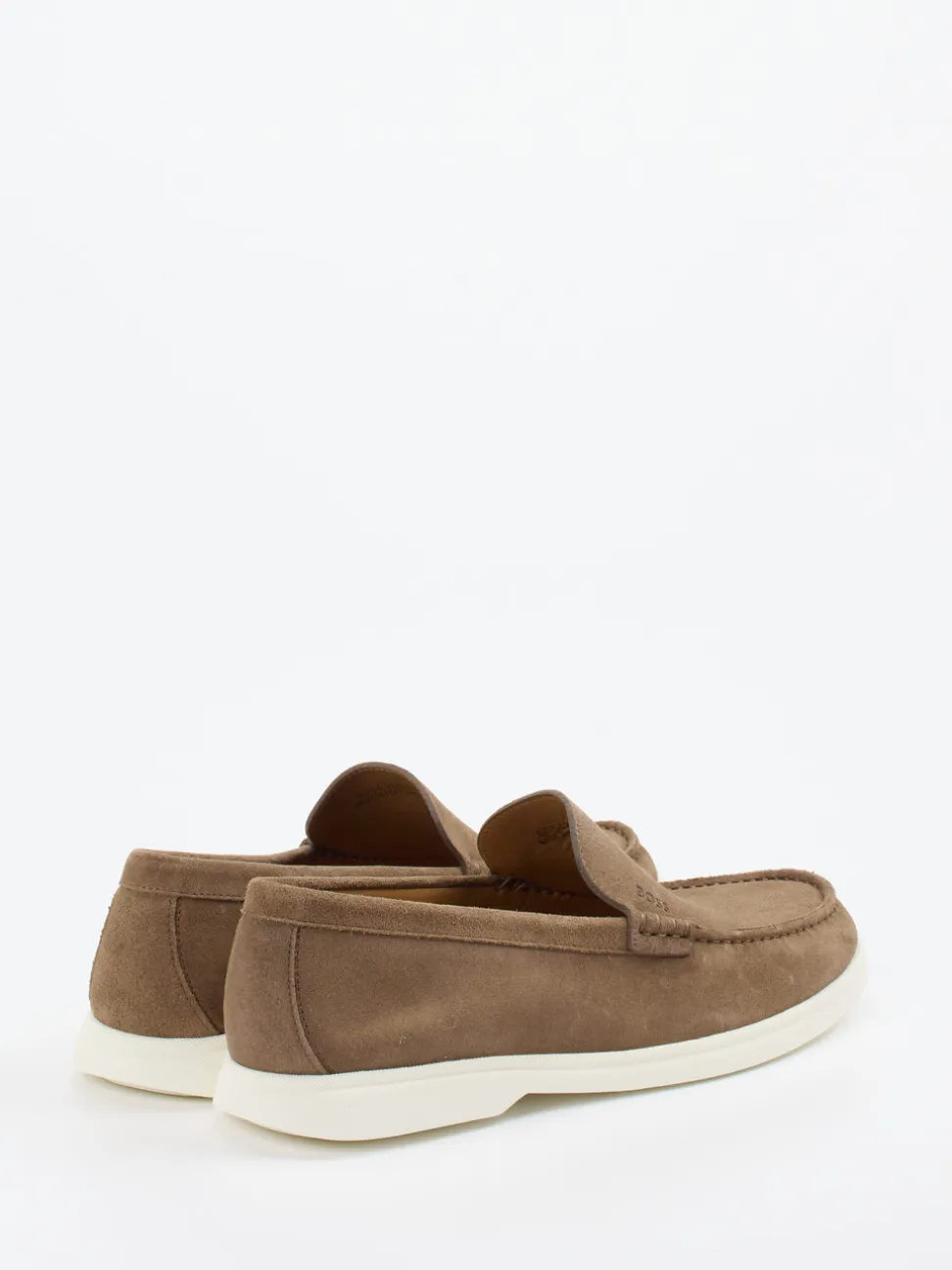 Boss – Loafer aus Veloursleder in Braun