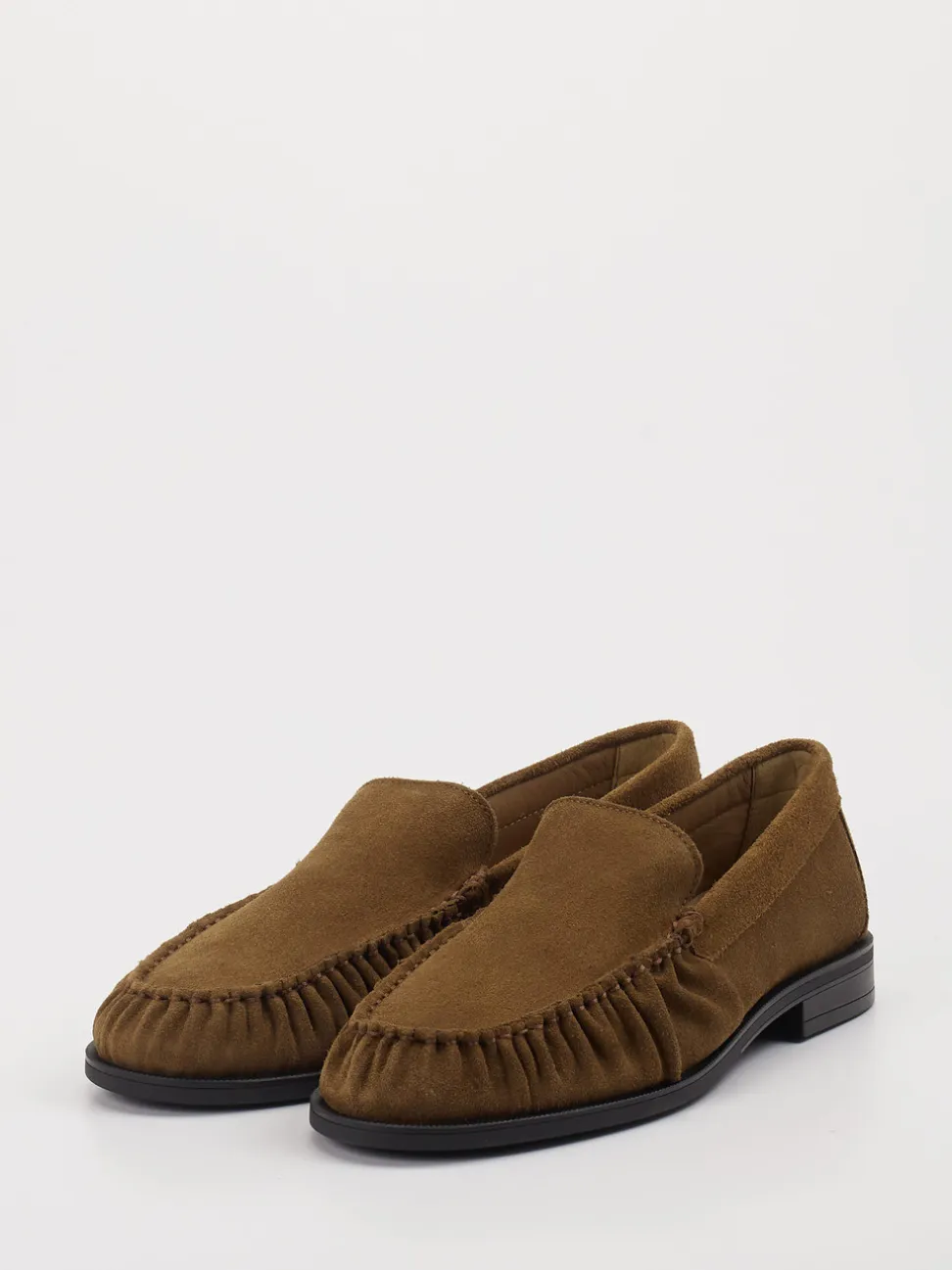 Boss – Loafer aus Veloursleder in Braun