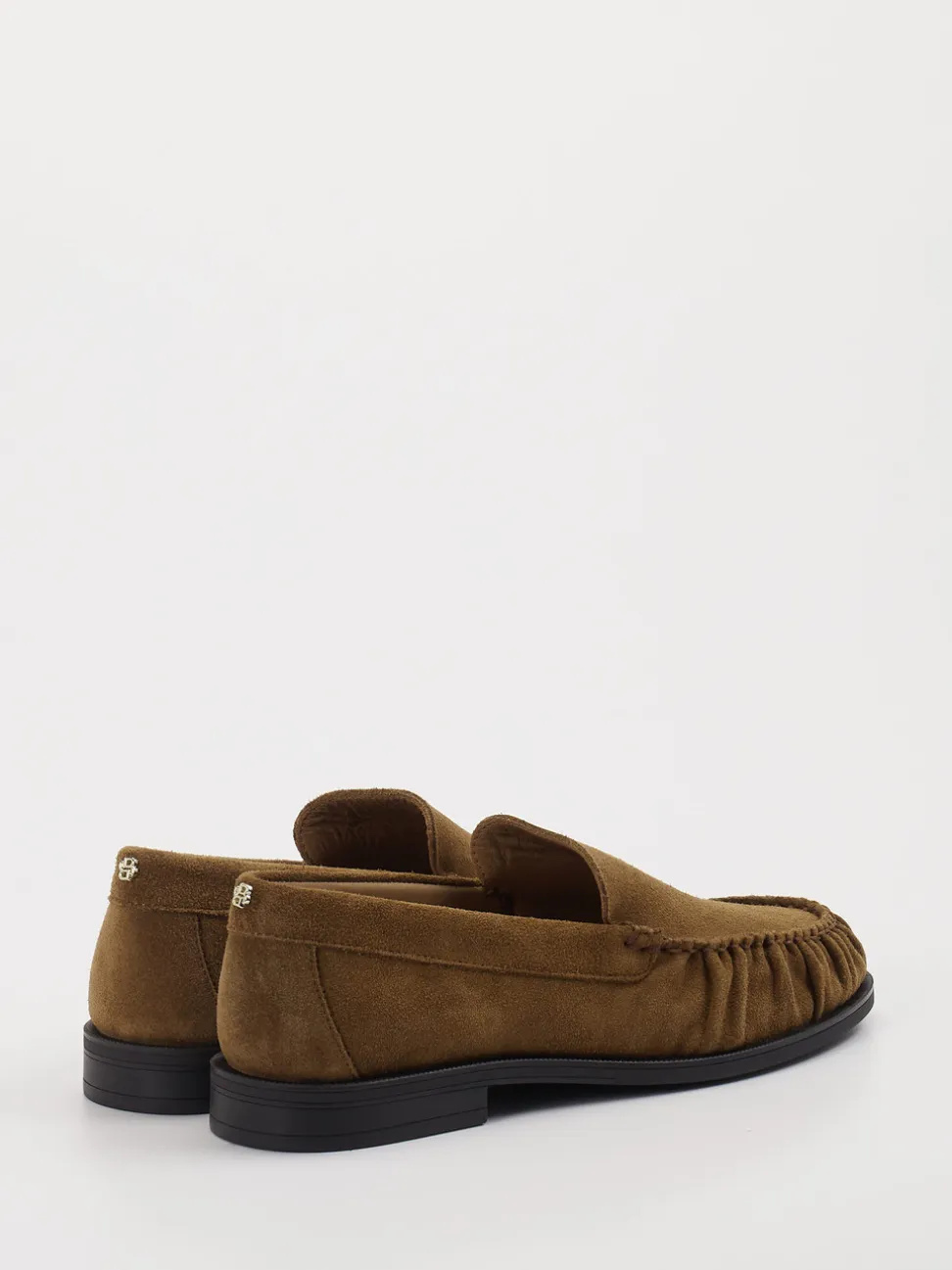 Boss – Loafer aus Veloursleder in Braun