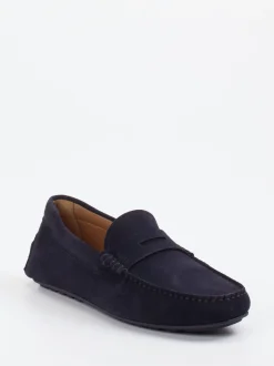 Boss – Loafer aus Veloursleder Dunkelblau