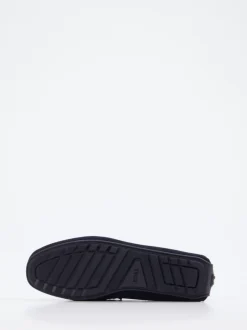 Boss – Loafer aus Veloursleder Dunkelblau