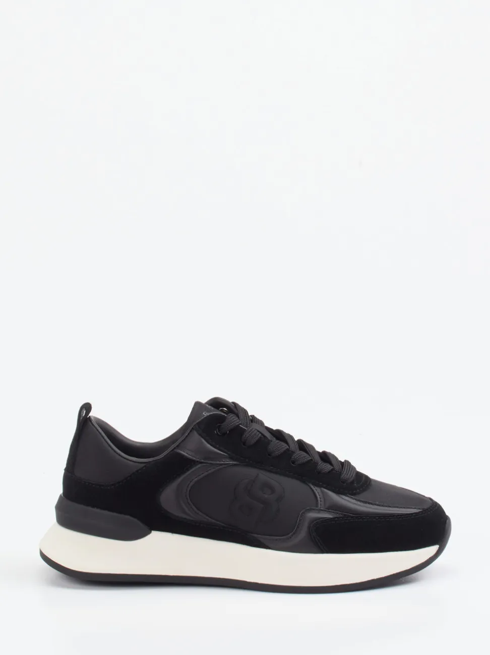 Boss – Low-Top Sneaker aus Velour/Textil Schwarz