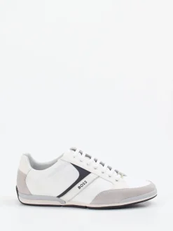 Boss – Low-Top Sneaker aus Kalbleder weiß
