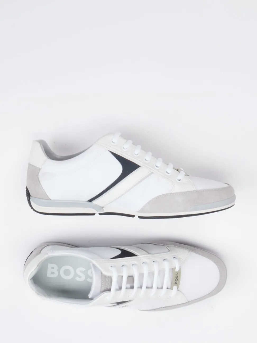 Boss – Low-Top Sneaker aus Kalbleder weiß