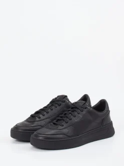 Boss – Low-Top-Sneaker aus Kalbleder Schwarz