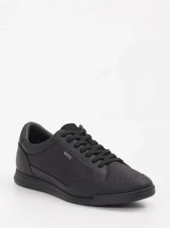 Boss – Low-Top-Sneaker aus Textil und Synthetik schwarz