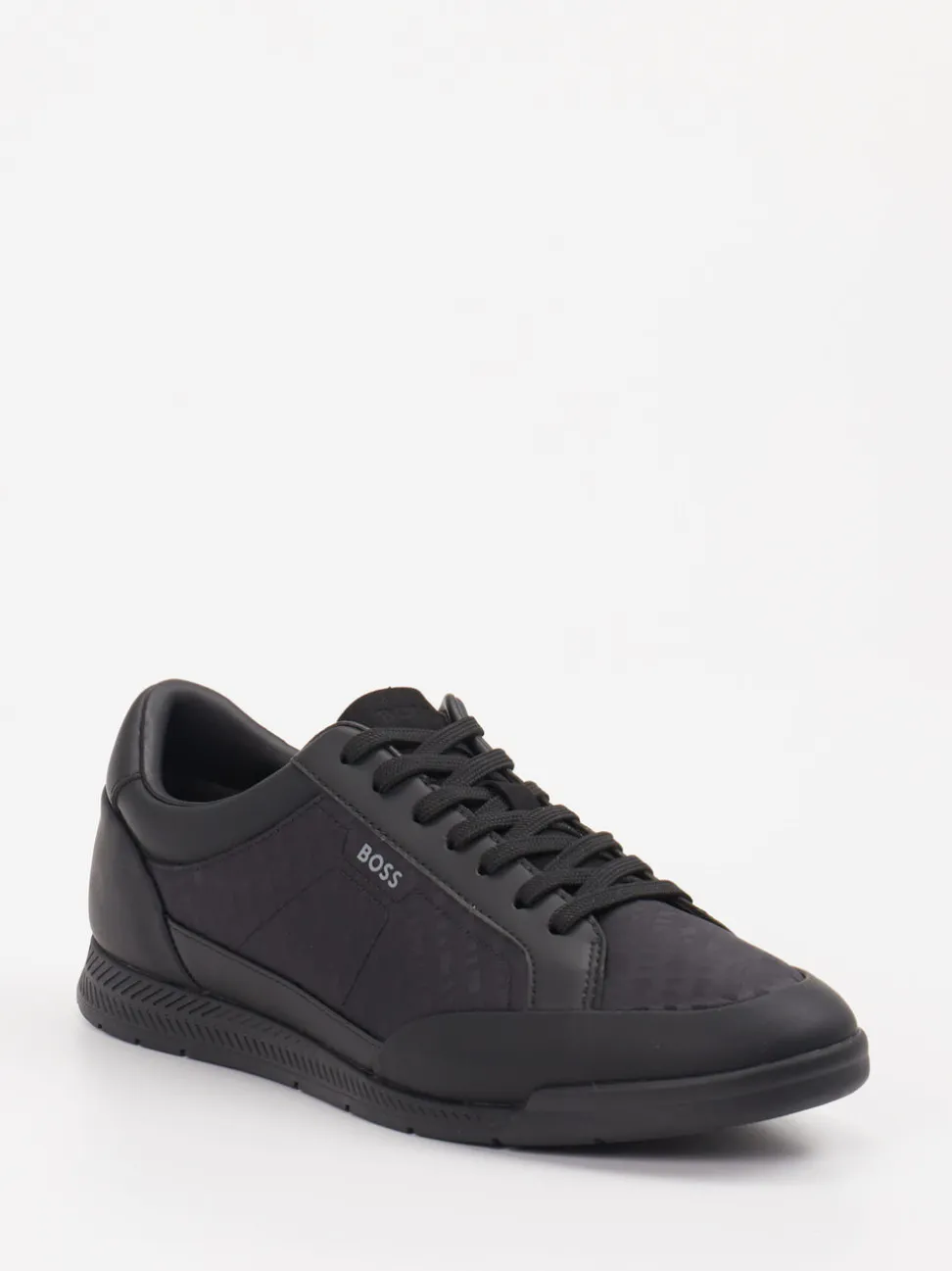 Boss – Low-Top-Sneaker aus Textil und Synthetik schwarz