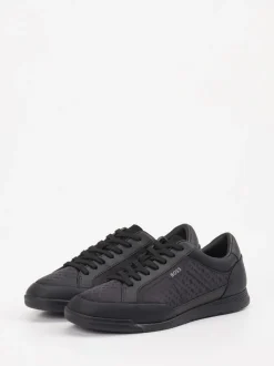 Boss – Low-Top-Sneaker aus Textil und Synthetik schwarz