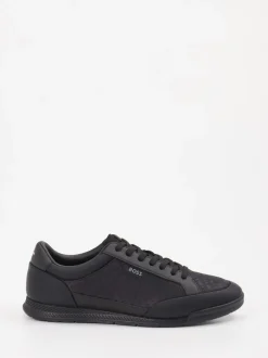 Boss – Low-Top-Sneaker aus Textil und Synthetik schwarz