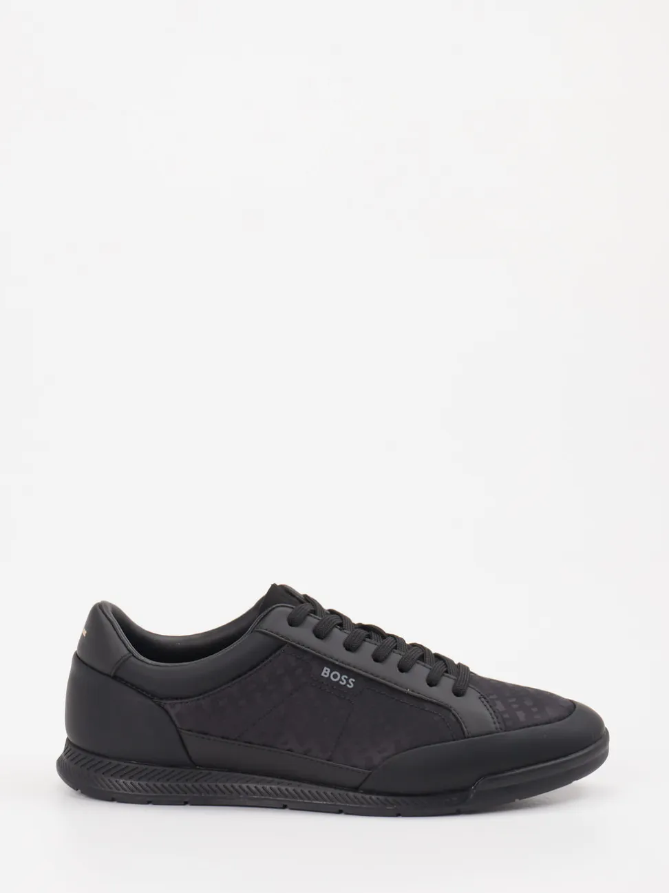 Boss – Low-Top-Sneaker aus Textil und Synthetik schwarz