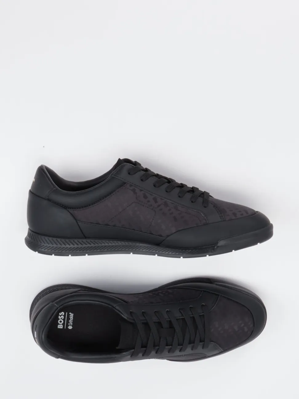 Boss – Low-Top-Sneaker aus Textil und Synthetik schwarz