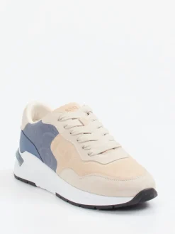 Boss – Retro-Sneaker aus Veloursleder Beige