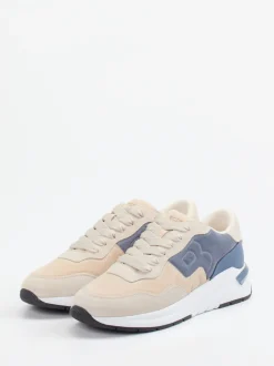Boss – Retro-Sneaker aus Veloursleder Beige