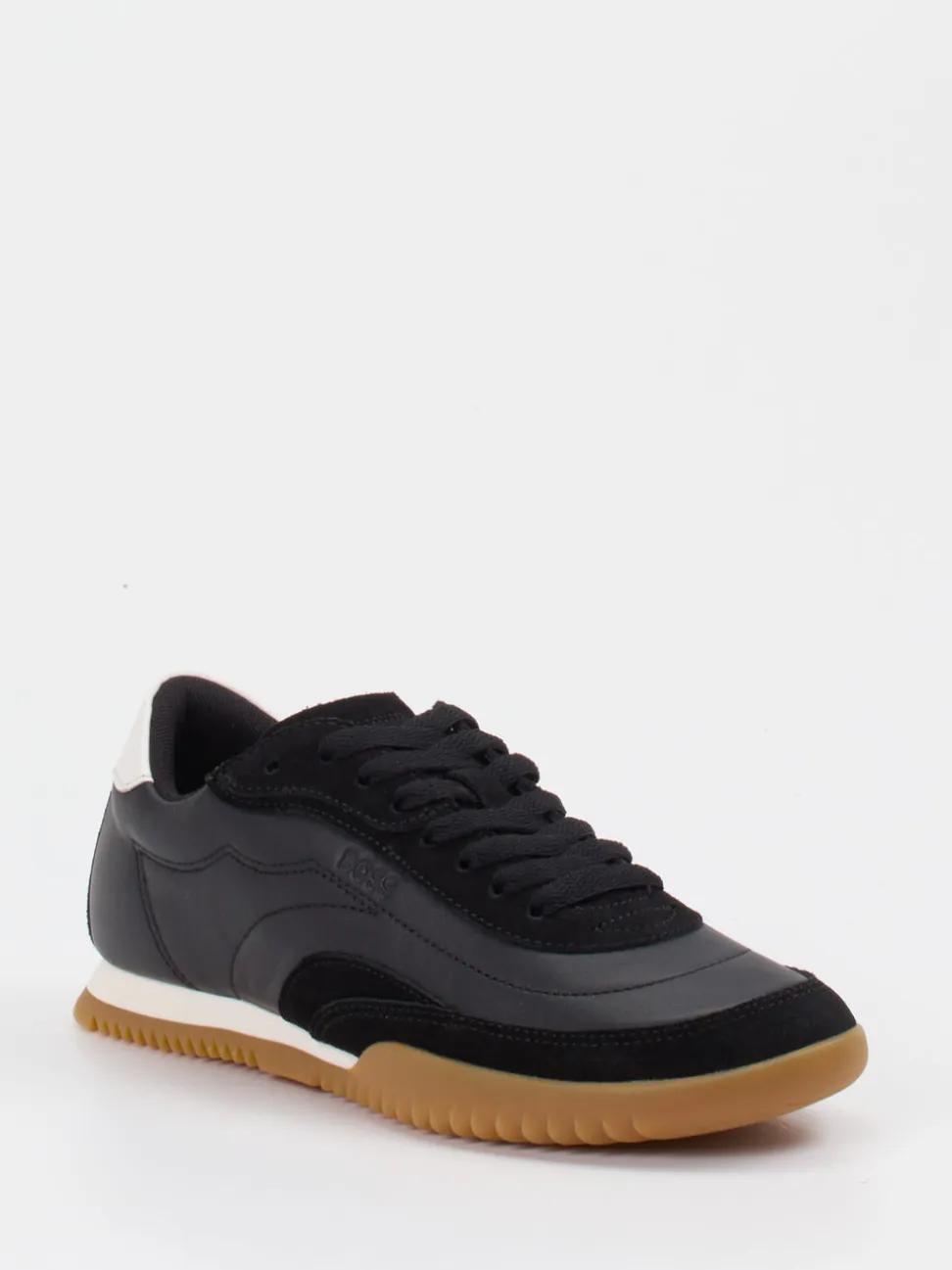 Boss – Retro-Sneaker aus Velours- und Glattleder Schwarz