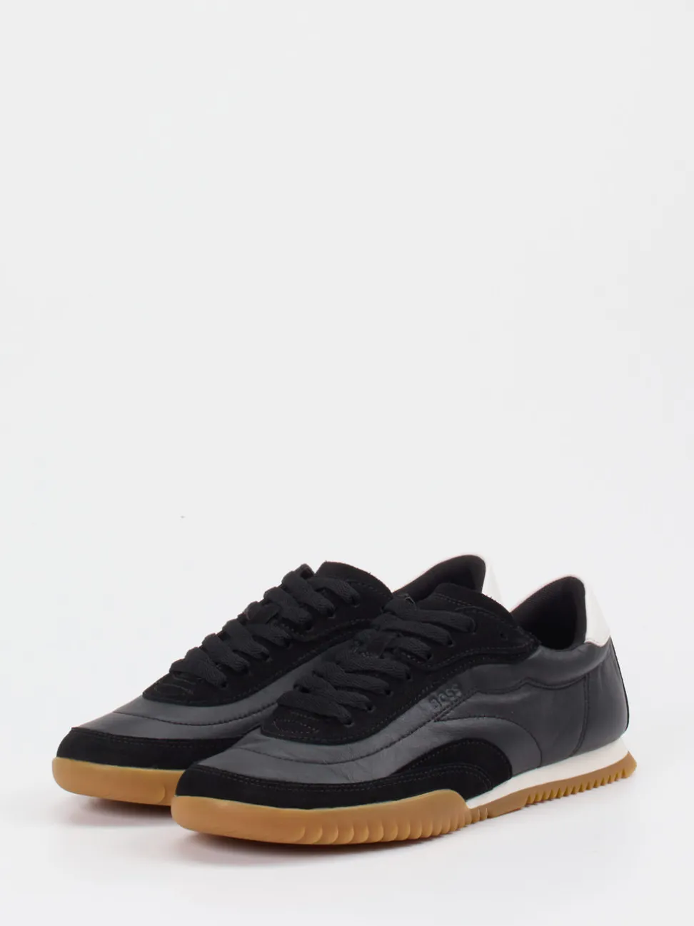 Boss – Retro-Sneaker aus Velours- und Glattleder Schwarz