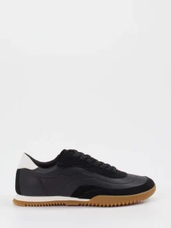 Boss – Retro-Sneaker aus Velours- und Glattleder Schwarz