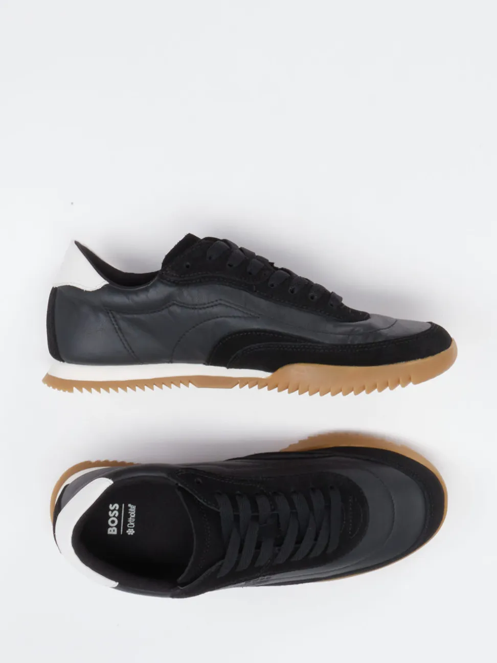 Boss – Retro-Sneaker aus Velours- und Glattleder Schwarz