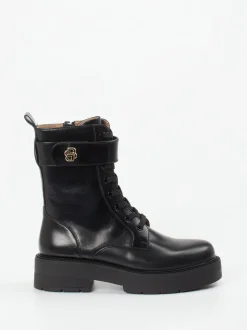 Boss – Schnürboots aus glänzendem Leder Schwarz