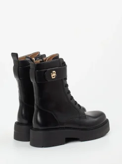 Boss – Schnürboots aus glänzendem Leder Schwarz