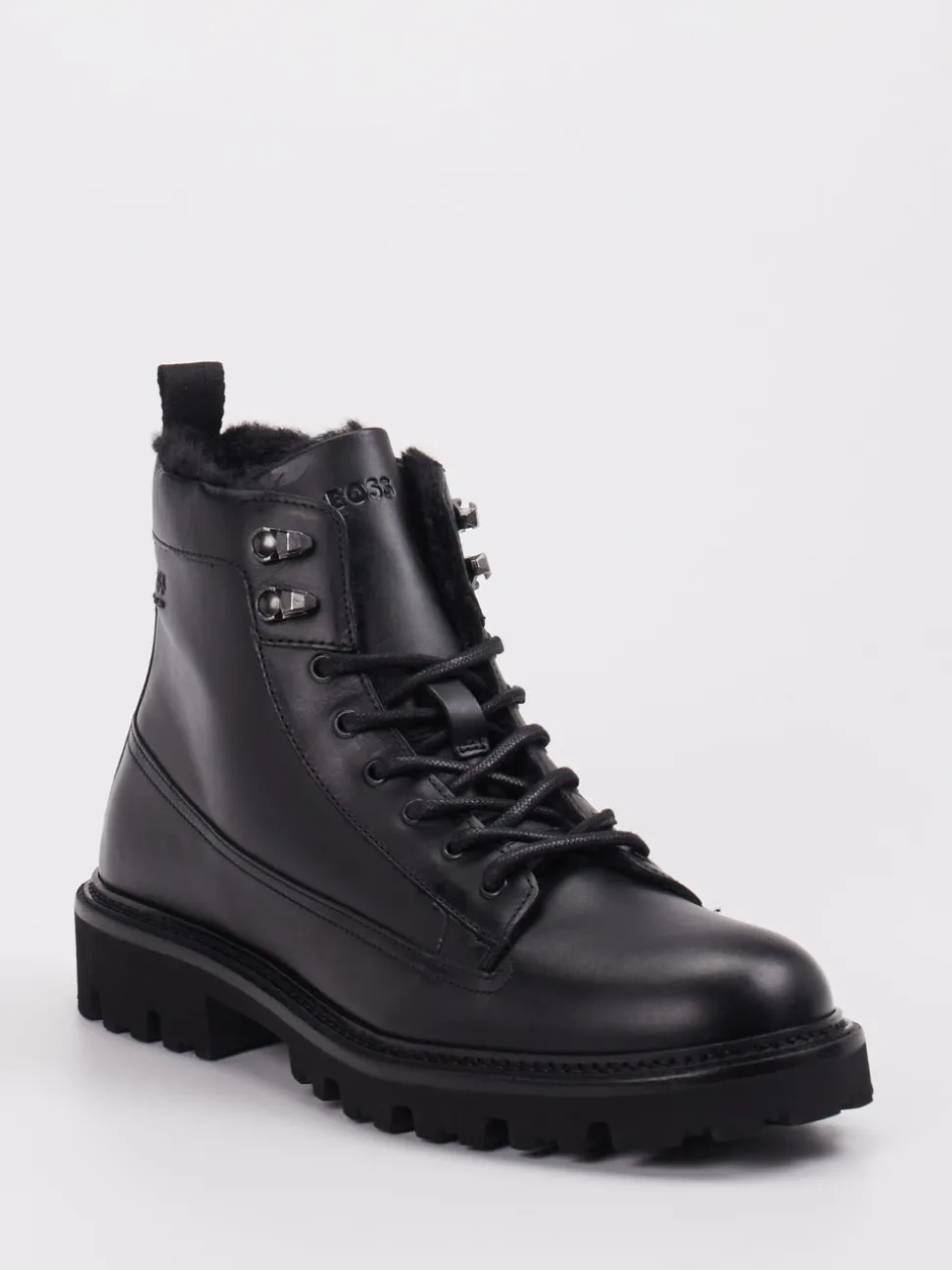 Boss – Schnürboots aus Kalbleder schwarz