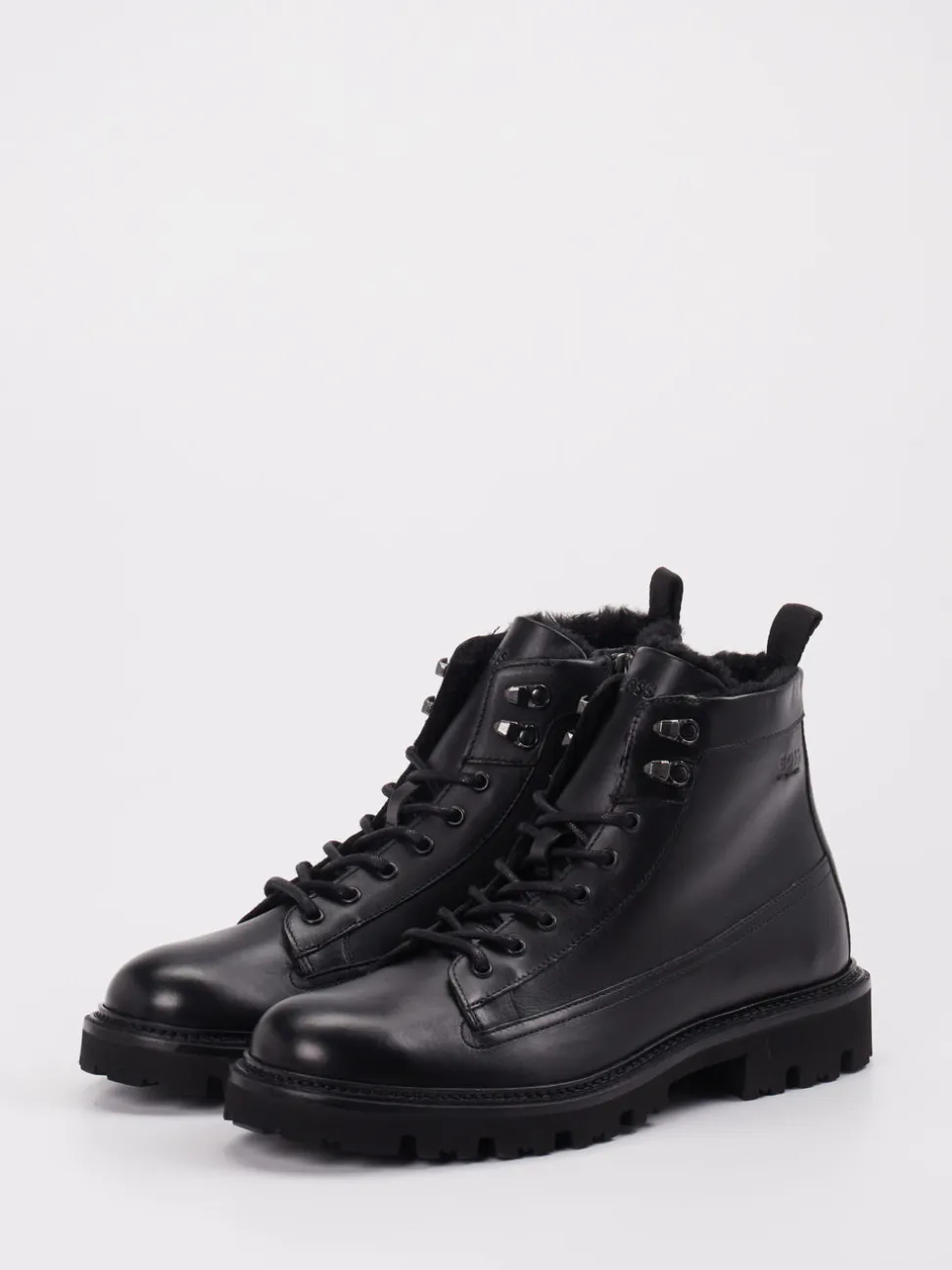 Boss – Schnürboots aus Kalbleder schwarz