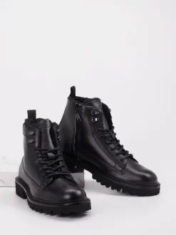 Boss – Schnürboots aus Kalbleder schwarz