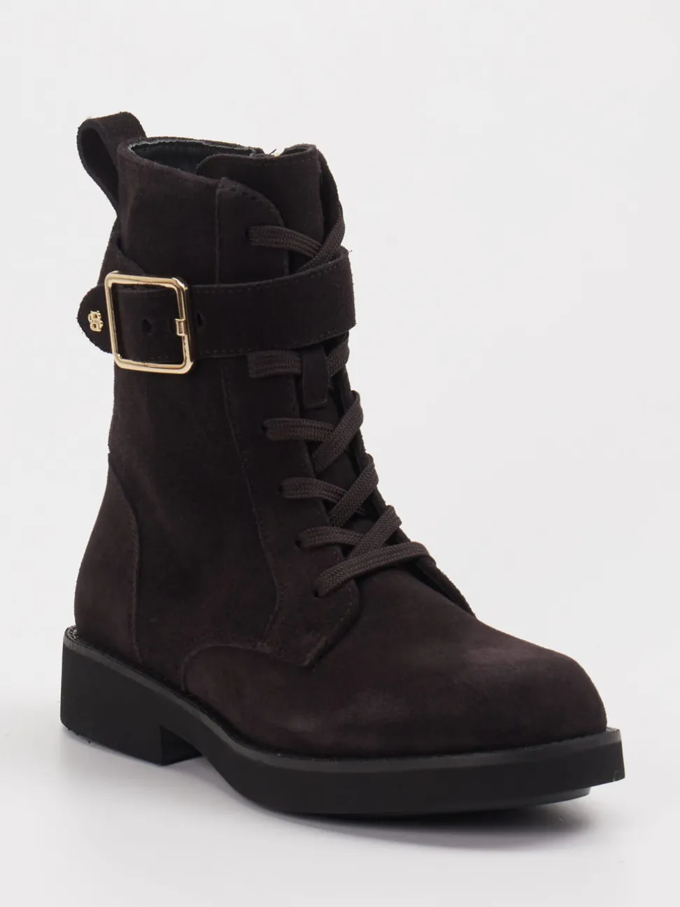 Boss – Schnürboots aus Veloursleder dunkelbraun